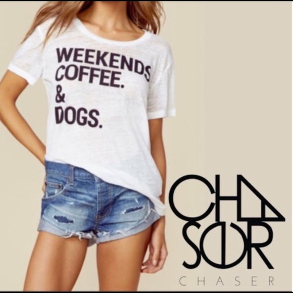 Chaser Tops - Chaser Brand white short sleeve tee